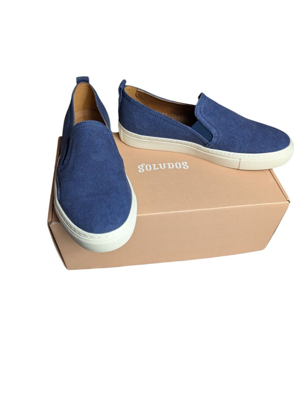 Soludos Mens Size 8.5 Shoes Algarve Slip On Sneaker Navy 3000125-410 New In Box